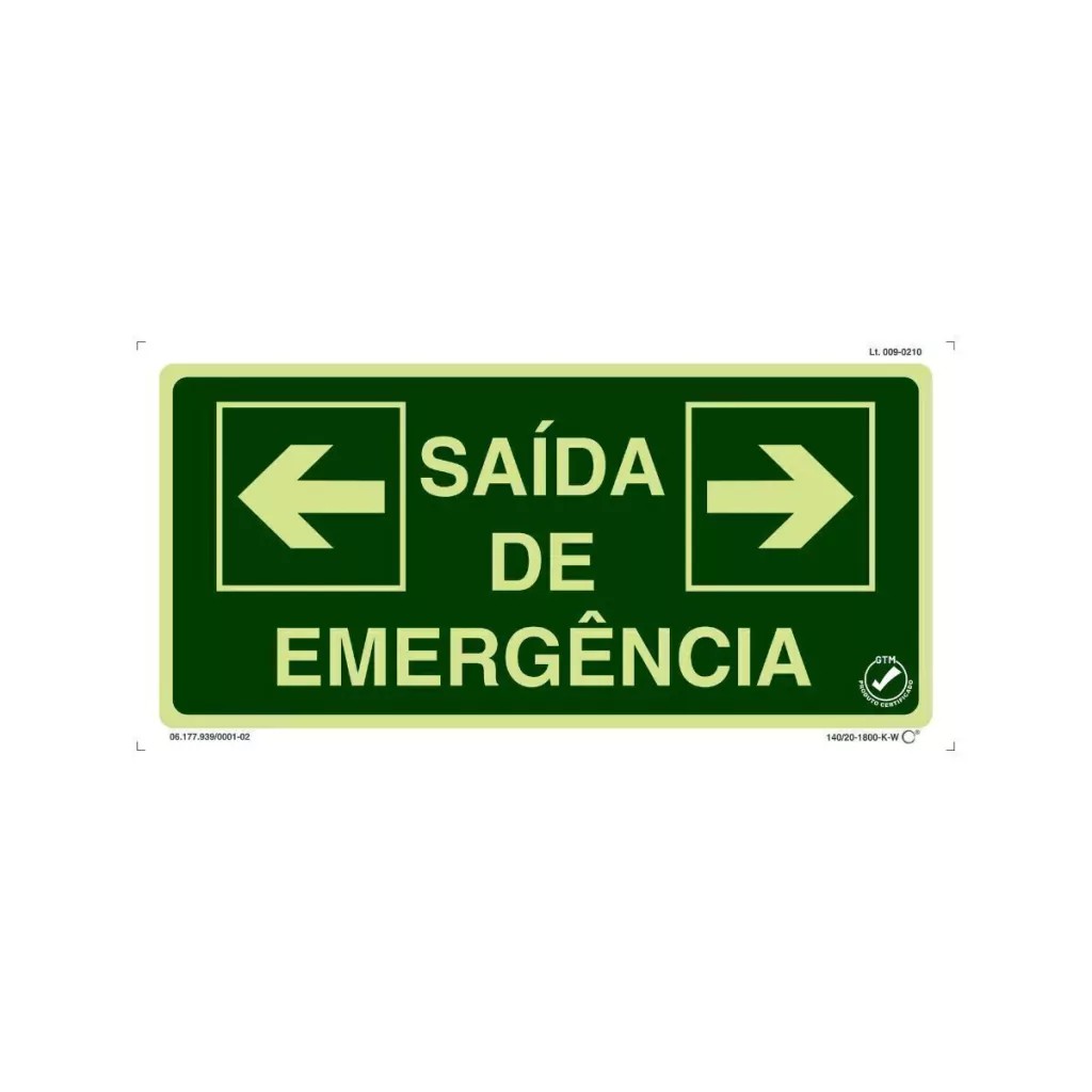 Placa (said Emerg Set Ret Dir 15X30) Fotol Sinaliz