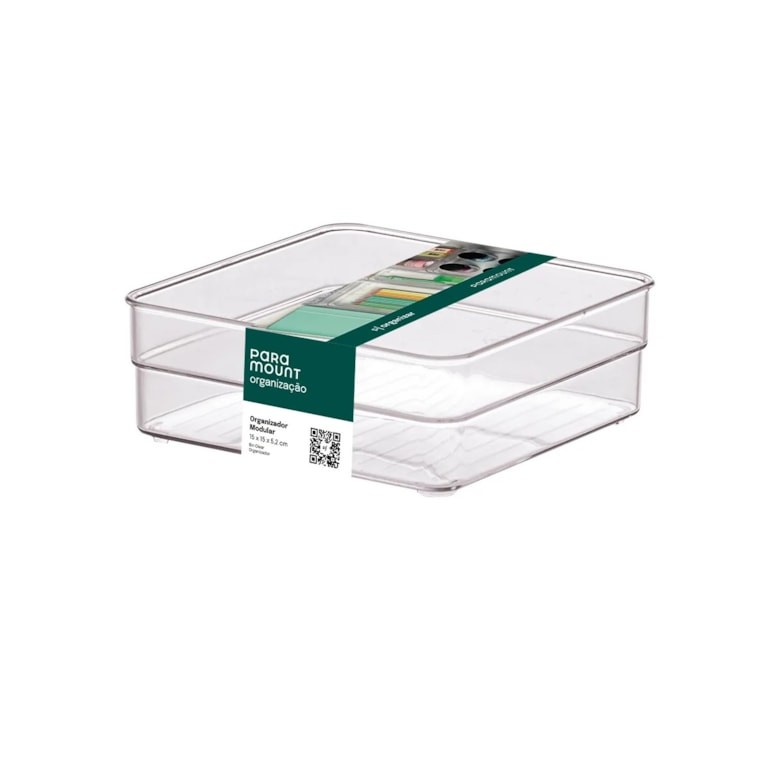 Organizador Diamond 15x15x5,2cm Cristal Paramount