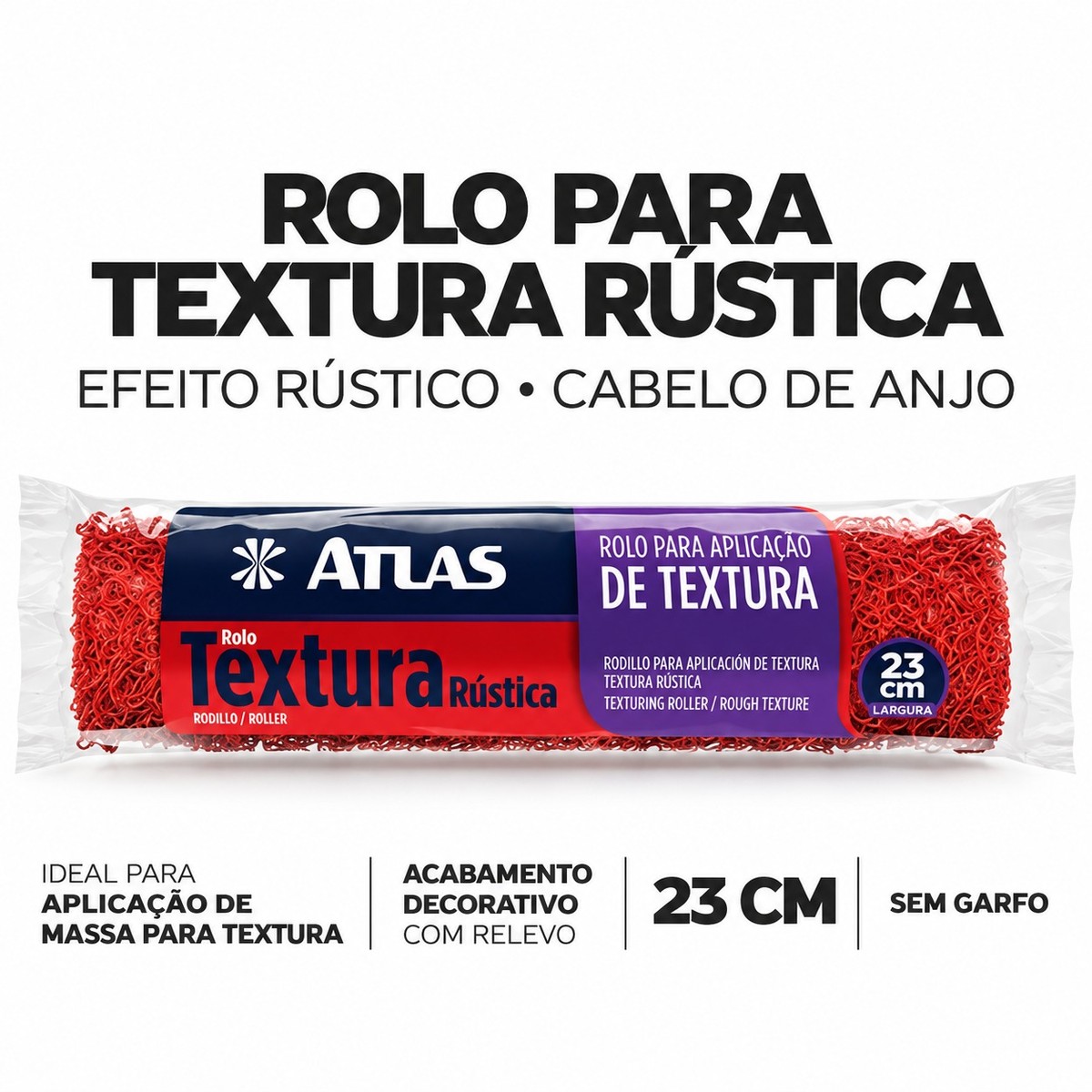 Rolo P/aplicacao de Textura Rustica 23cm Atlas