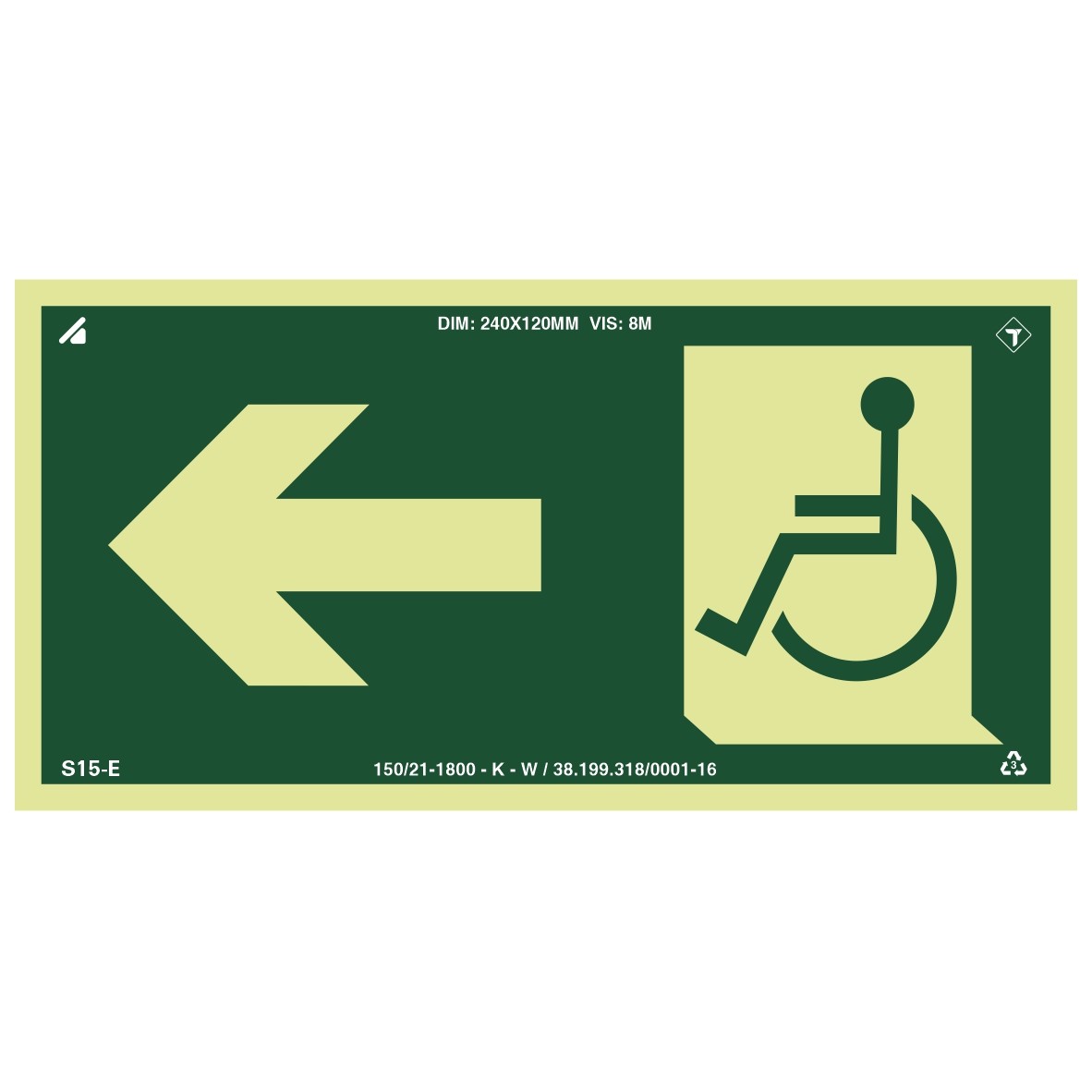 Placa de Ind (rota de Said Esc Desc a Esq)ftl 15x30cm Emplac